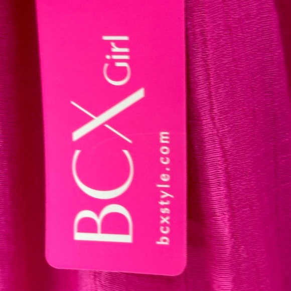 BCX Girls Sleeveless Smocked Top Off Shoulder Ruffle Midi Dress - Pink - size 10 - Picture 10 of 10